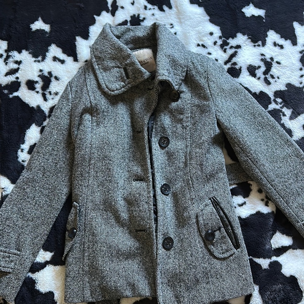 grey, black jacket